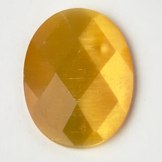 Cabochon Occhi di Gatto Ovale Giallo 40x30mm per bigiotteria e gioielli fai da te