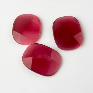 Cabochon Occhi di Gatto Rettangolare Fucsia 25x21mm per bigiotteria e gioielli fai da te