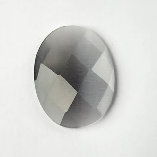 Cabochon Occhi di Gatto Ovale Grigio 40x30mm per bigiotteria e gioielli fai da te