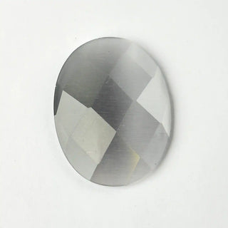 Cabochon Occhi di Gatto Ovale Grigio 40x30mm per bigiotteria e gioielli fai da te