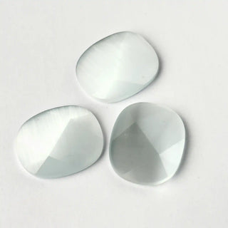 Cabochon Occhi di Gatto Rettangolare Bianco 25x21mm per bigiotteria e gioielli fai da te