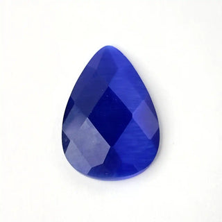 Cabochon Occhi di Gatto Goccia Blu 48x25mm per bigiotteria e gioielli fai da te