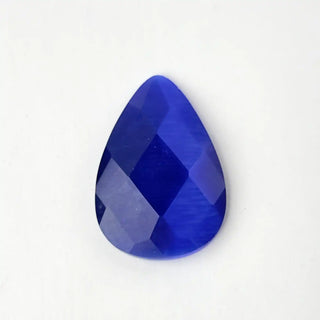 Cabochon Occhi di Gatto Goccia Blu 48x25mm per bigiotteria e gioielli fai da te