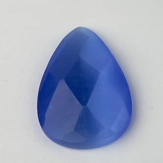 Cabochon Occhi di Gatto Goccia Blu Dodger 48x25mm per bigiotteria e gioielli fai da te