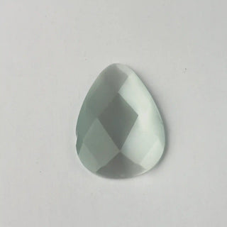 Cabochon Occhi di Gatto Goccia Bianco 48x25mm per bigiotteria e gioielli fai da te