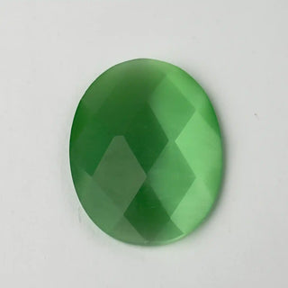 Cabochon Occhi di Gatto Ovale Verde Chiaro 40x30mm per bigiotteria e gioielli fai da te