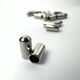 Terminale in Acciaio Lisci da Incollare per Cordoncino 8x4mm (2,5mm Interno) - 20 pz - Minuteria per Bigiotteria e Gioielli fai da te