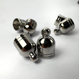 Terminale Coppetta da Incollare in Acciaio 12x8mm (6,5mm Interno) - 6 pz - Minuteria per Bigiotteria e Gioielli fai da te