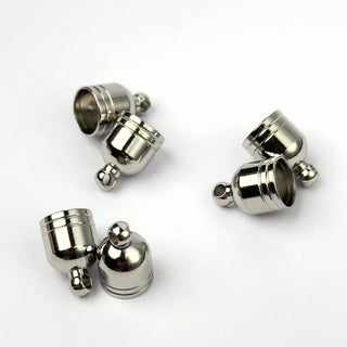 Terminale Coppetta da Incollare in Acciaio 12x8mm (6,5mm Interno) - 6 pz - Minuteria per Bigiotteria e Gioielli fai da te