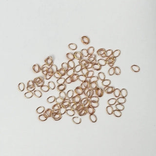 Anellini Ovali Aperti in Acciaio Oro Rosa 4x3mm - 100 pz - Minuteria per Bigiotteria e Gioielli fai da te