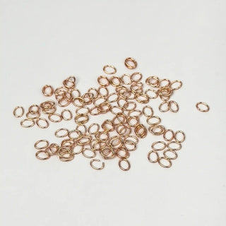 Anellini Ovali Aperti in Acciaio Oro Rosa 4x3mm - 100 pz - Minuteria per Bigiotteria e Gioielli fai da te