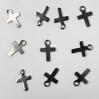 Charm in Acciaio Croce 14mm - 10 pz