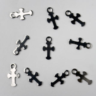 Charm in Acciaio Croce 16mm - 10 pz