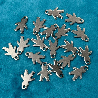 Charm in Acciaio Bambino 14x10mm - 18 pz - Minuteria per Bigiotteria e Gioielli fai da te