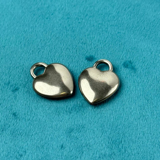 Charm in Acciaio Cuore 21x15mm - 2 pz - Minuteria per Bigiotteria e Gioielli fai da te