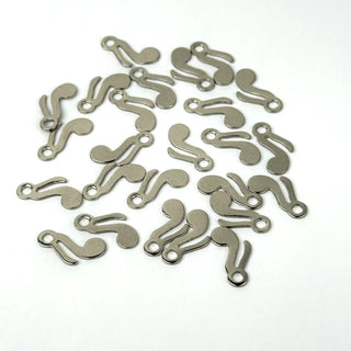 Charm in Acciaio Scarpa con Tacco 14x10mm - 10 pz - Minuteria per Bigiotteria e Gioielli fai da te