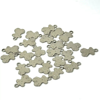 Charm in Acciaio Orsacchiotto 12mm - 24 pz - Minuteria per Bigiotteria e Gioielli fai da te