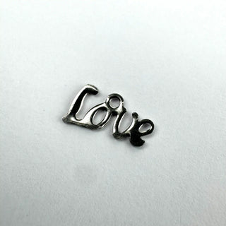 Charm in Acciaio 'Love' 12x6mm - 6 pz - Minuteria per Bigiotteria e Gioielli fai da te