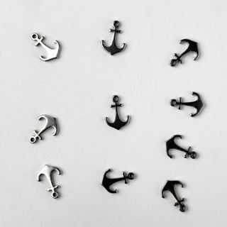 Charm in Acciaio Ancora 10mm - 10 pz