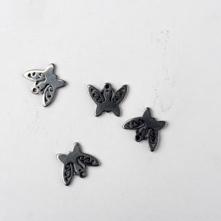 Charm in Acciaio Farfalla 12mm - 4 pz
