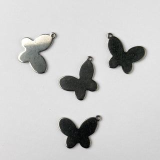 Charm in Acciaio Farfalla 15mm - 4 pz