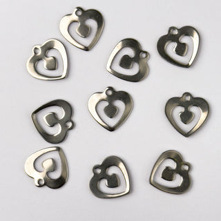 Charm in Acciaio Cuore 13mm - 11 pz