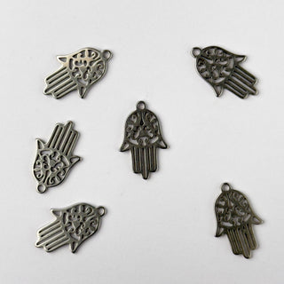 Charm in Acciaio Mano di Fatima 17mm - 6 pz