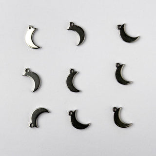 Charm in Acciaio Luna 10mm - 10 pz