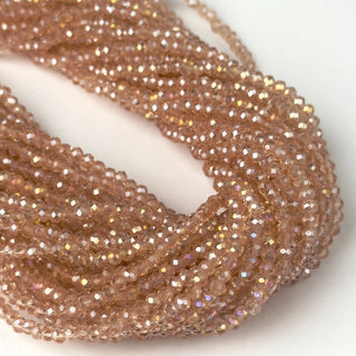 Cristalli Rondella Rosa Antico Trasparente Boreale 3x2mm - Filo da 40 cm | Sarobidy