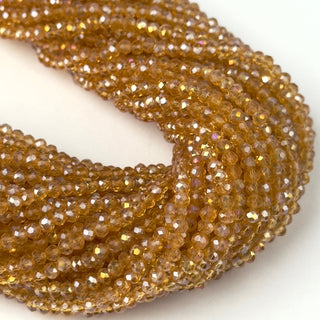 Cristalli Rondella Ambra Trasparente Boreale 3x2mm - Filo da 40 cm | Sarobidy