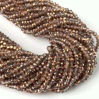 Cristalli Rondella Rame e Trasparente Bicolore 3x2mm - Filo da 40 cm | Sarobidy