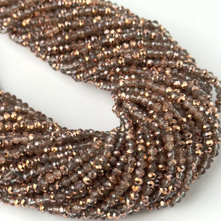 Cristalli Rondella Rame e Trasparente Bicolore 3x2mm - Filo da 40 cm | Sarobidy