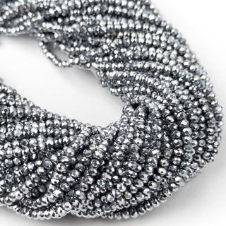 Cristalli Rondella Argento 3mm - Filo da 40 cm | Sarobidy