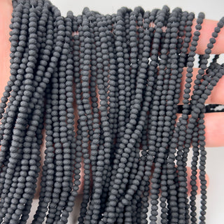 Cristalli Rondella Nero Opaco 3mm - Filo da 40 cm | Sarobidy