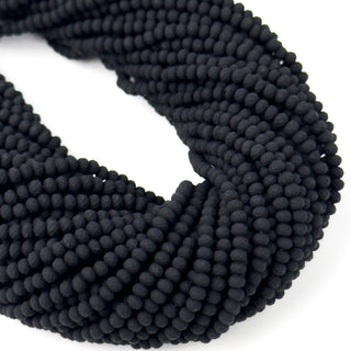 Cristalli Rondella Nero Opaco 3mm - Filo da 40 cm | Sarobidy