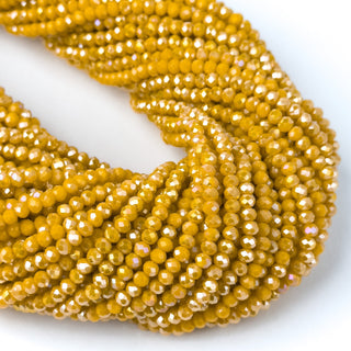 Cristalli Rondella Giallo Dalia Aurora Boreale 3mm - Filo da 40 cm | Sarobidy