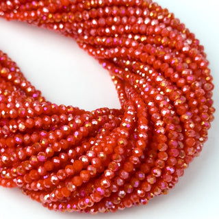 Cristalli Rondella Corallo Aurora Boreale 3mm - Filo da 40 cm | Sarobidy