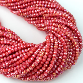 Cristalli Rondella Salmone Aurora Boreale 3mm - Filo da 40 cm | Sarobidy