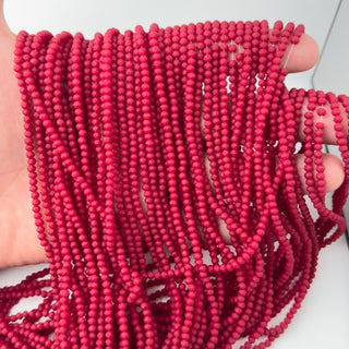 Cristalli Rondella Rosso Opaco 3mm - Filo da 40 cm | Sarobidy