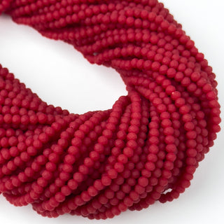 Cristalli Rondella Rosso Opaco 3mm - Filo da 40 cm | Sarobidy