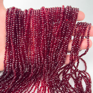 Cristalli Rondella Rosso Scuro Trasparente 3mm - Filo da 40 cm | Sarobidy