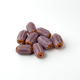 Perline Chevron Lilla e Arancione 14mm - 8 pz