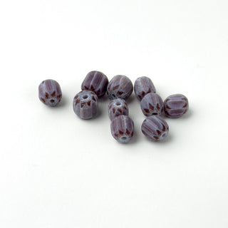 Perline Chevron Viola e Bordeaux 8mm - 10 pz