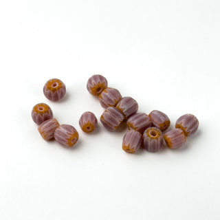 Perline Chevron Lilla e Arancione 6mm - 15 pz