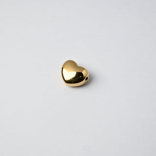 Perla in Acciaio Placcato Oro 14k - Cuore con Foro Passante 12x10mm