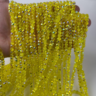 Cristalli Rondella Giallo Limone Trasparente Aurora Boreale Doppia 6mm - Filo da 40 cm | Sarobidy
