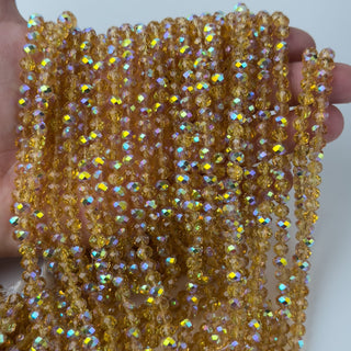 Cristalli Rondella Ocra Trasparente Aurora Boreale Doppia 6mm - Filo da 40 cm | Sarobidy