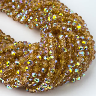Cristalli Rondella Ocra Trasparente Aurora Boreale Doppia 6mm - Filo da 40 cm | Sarobidy