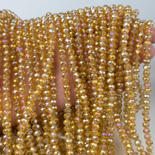 Cristalli Rondella Ocra Trasparente Aurora Boreale 6mm - Filo da 40 cm | Sarobidy