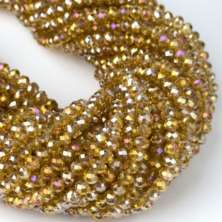 Cristalli Rondella Ocra Trasparente Aurora Boreale 6mm - Filo da 40 cm | Sarobidy
